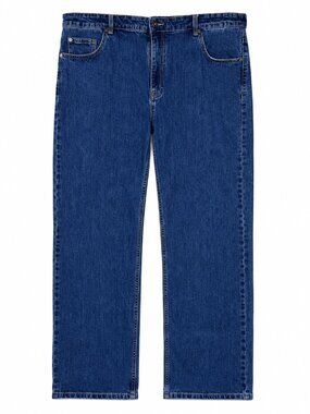 Denver Hayes Men's Relaxed Taper Jeans 44x36 Blue Stretch Denim 99% Cotton